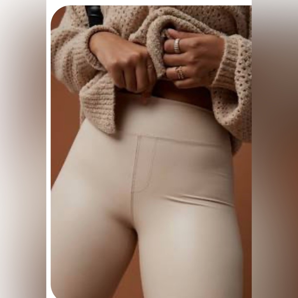 NWT Offline by Aerie Luxe Faux Leather Legging - Cream- Medium